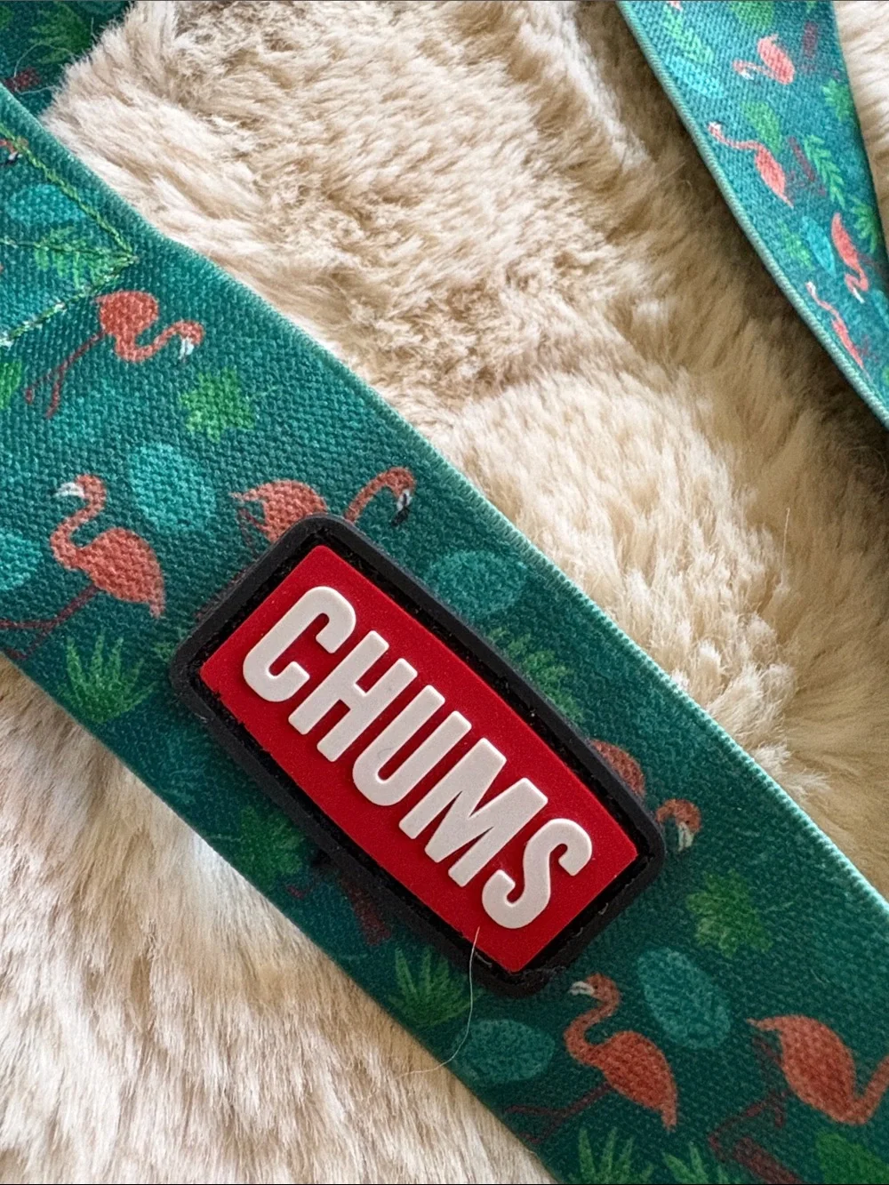 Chums ski Kids Teal Flamingo Print Suspenders